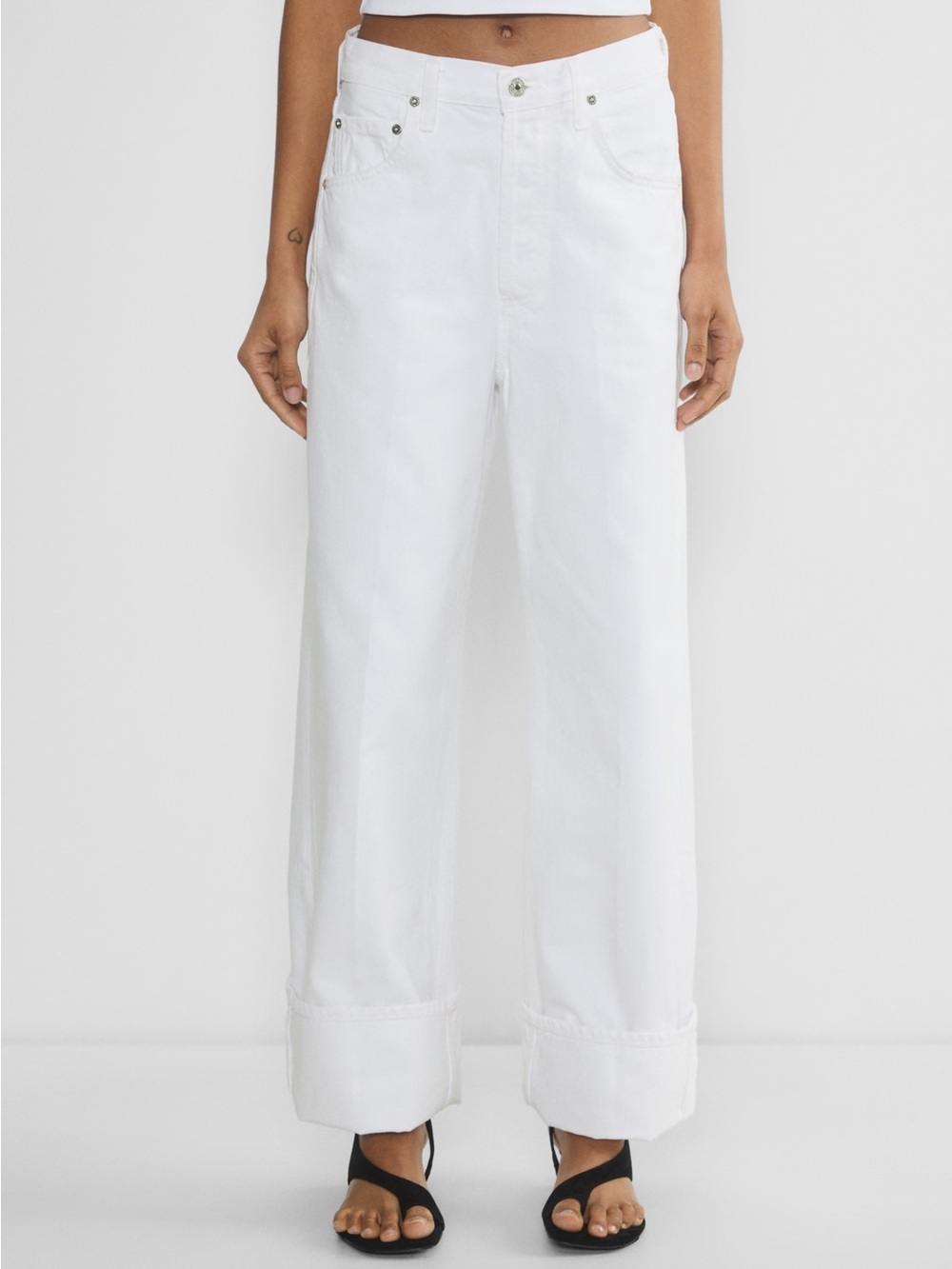 Citizens Of Humanity White Wide-Leg Jeans